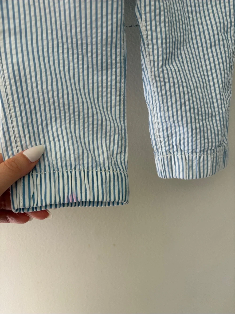 GAP Blue & White Seersucker Drawstring Kids Pants